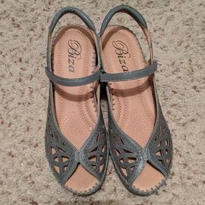 Biza Blueish Grey Sandals Warn Once on Shoe Lot